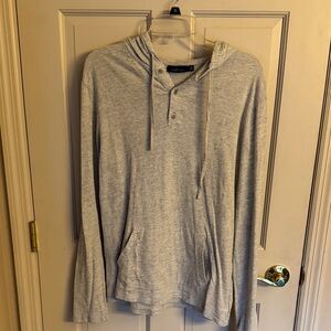 American Eagle Outfitters Light Gray Hooded Henley